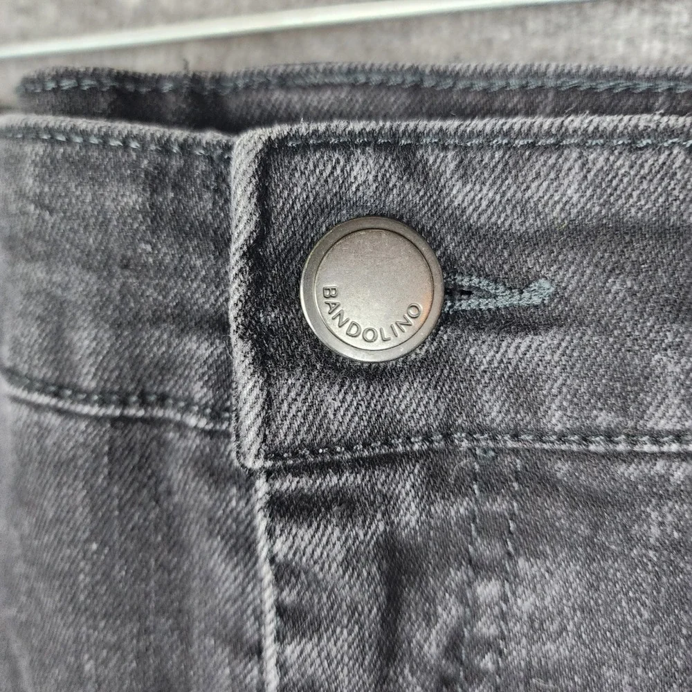Bandolino Mandie Jeans Mens 22W Faded‎ Black Straight Leg Stretch Denim Hemmed